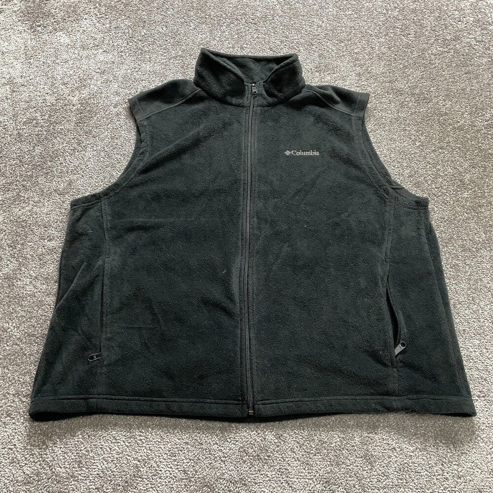 Columbia Vest Mens 2XL Dark Gray Full Zip Outdoor Hiking Adult Pockets Camping
